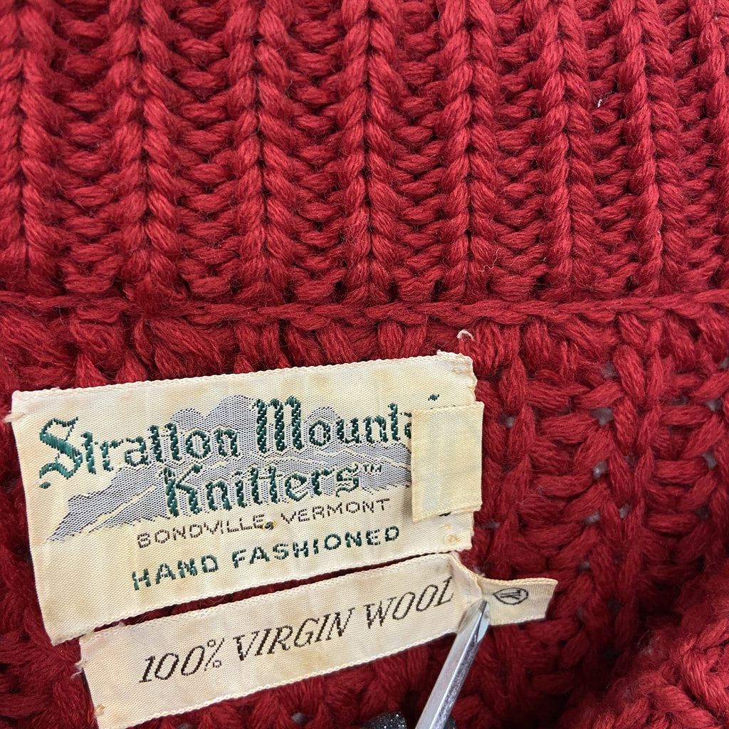 Station Mounti Knitters　ウールニットセーター　赤　レッド　XLサイズ メンズ 古着