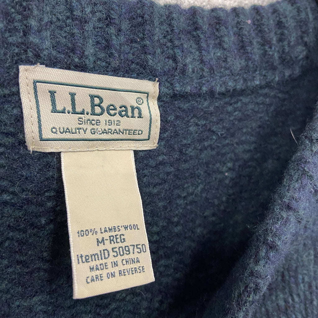L.L.Bean　エルエルビーン　ウールニットセーター　紺　ネイビー　Mサイズ　古着