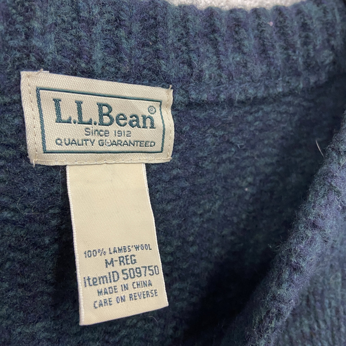 L.L.Bean　エルエルビーン　ウールニットセーター　紺　ネイビー　Mサイズ　古着