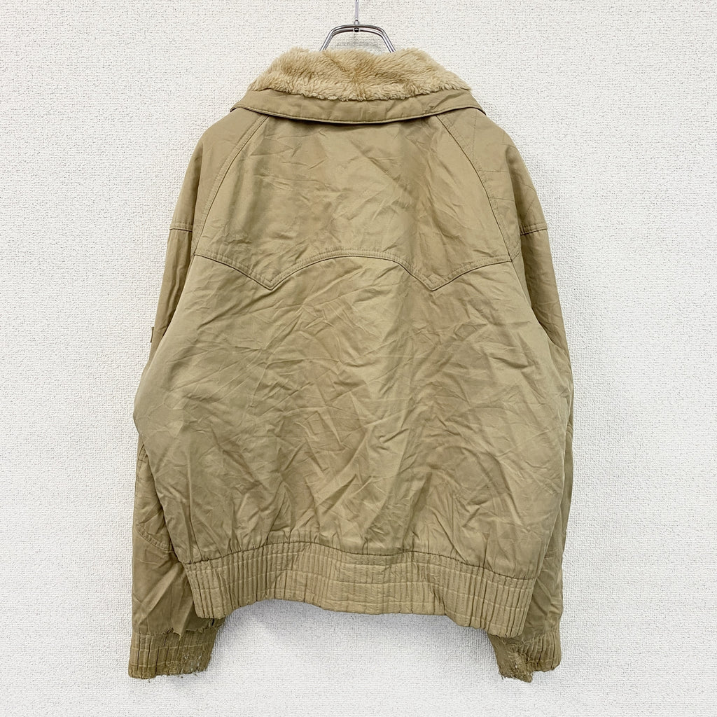 GIVENCHY　ジバンシィ　フライトジャケット/ブルゾン　襟ボア　ベージュ　46サイズ　古着