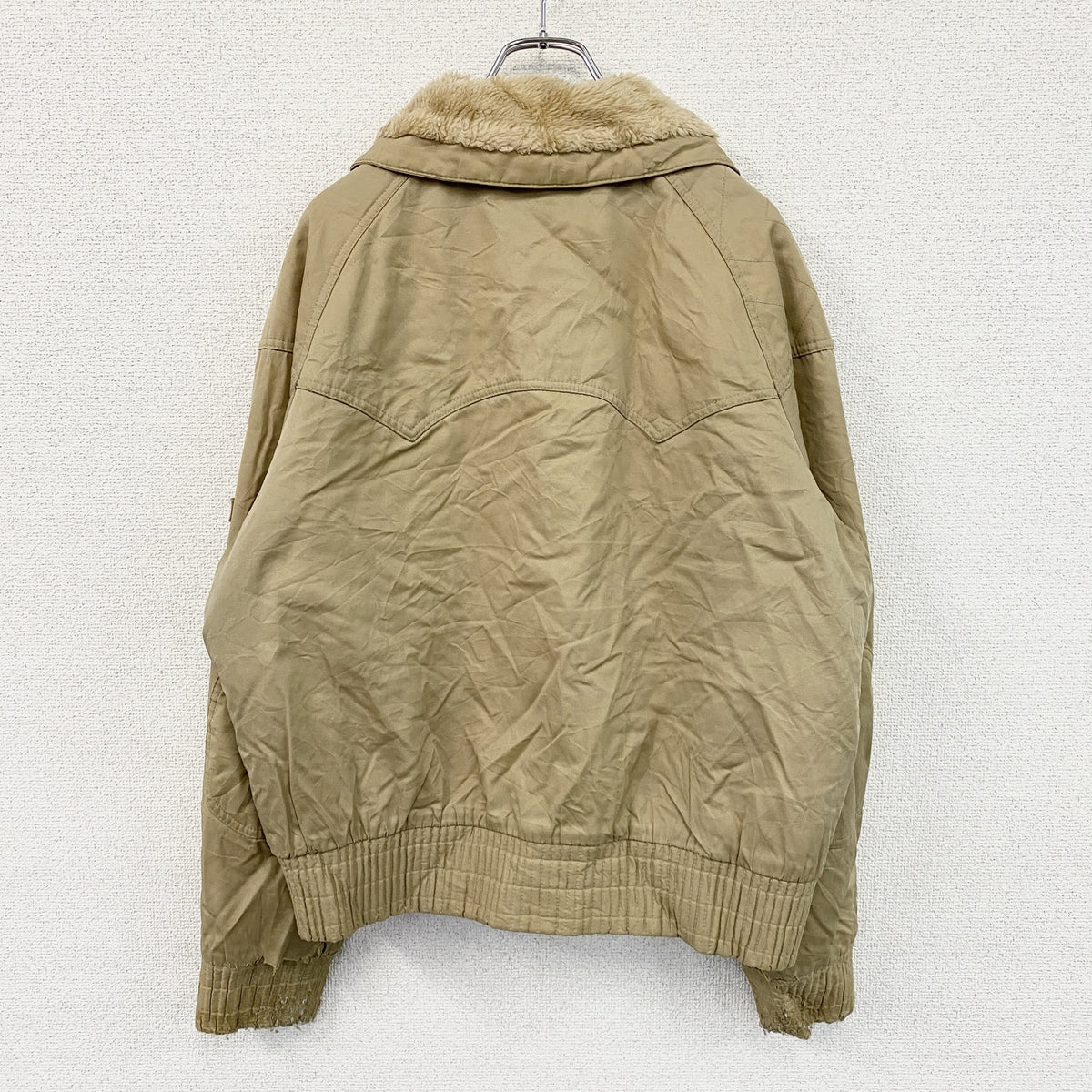 GIVENCHY　ジバンシィ　フライトジャケット/ブルゾン　襟ボア　ベージュ　46サイズ　古着
