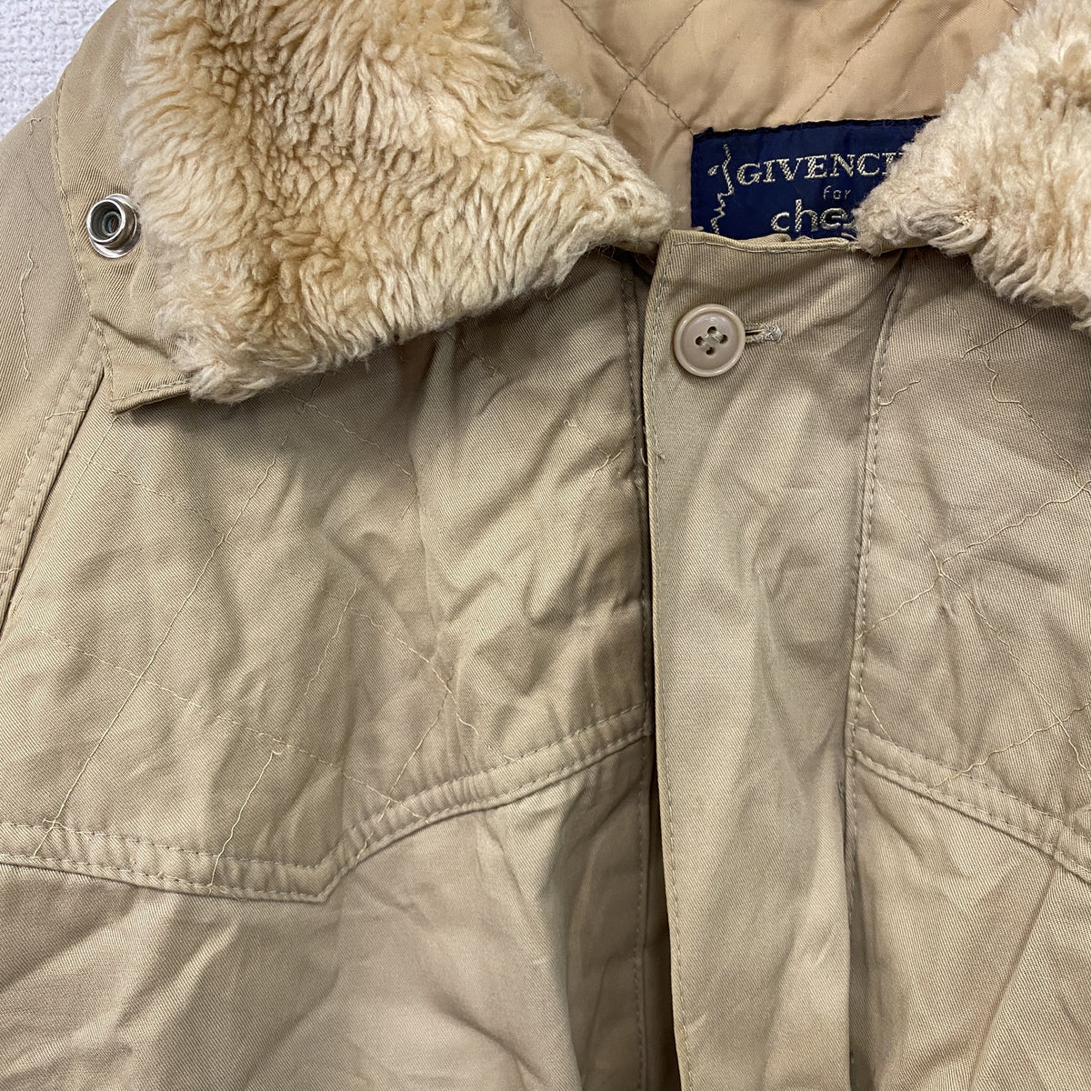 GIVENCHY　ジバンシィ　フライトジャケット/ブルゾン　襟ボア　ベージュ　46サイズ　古着