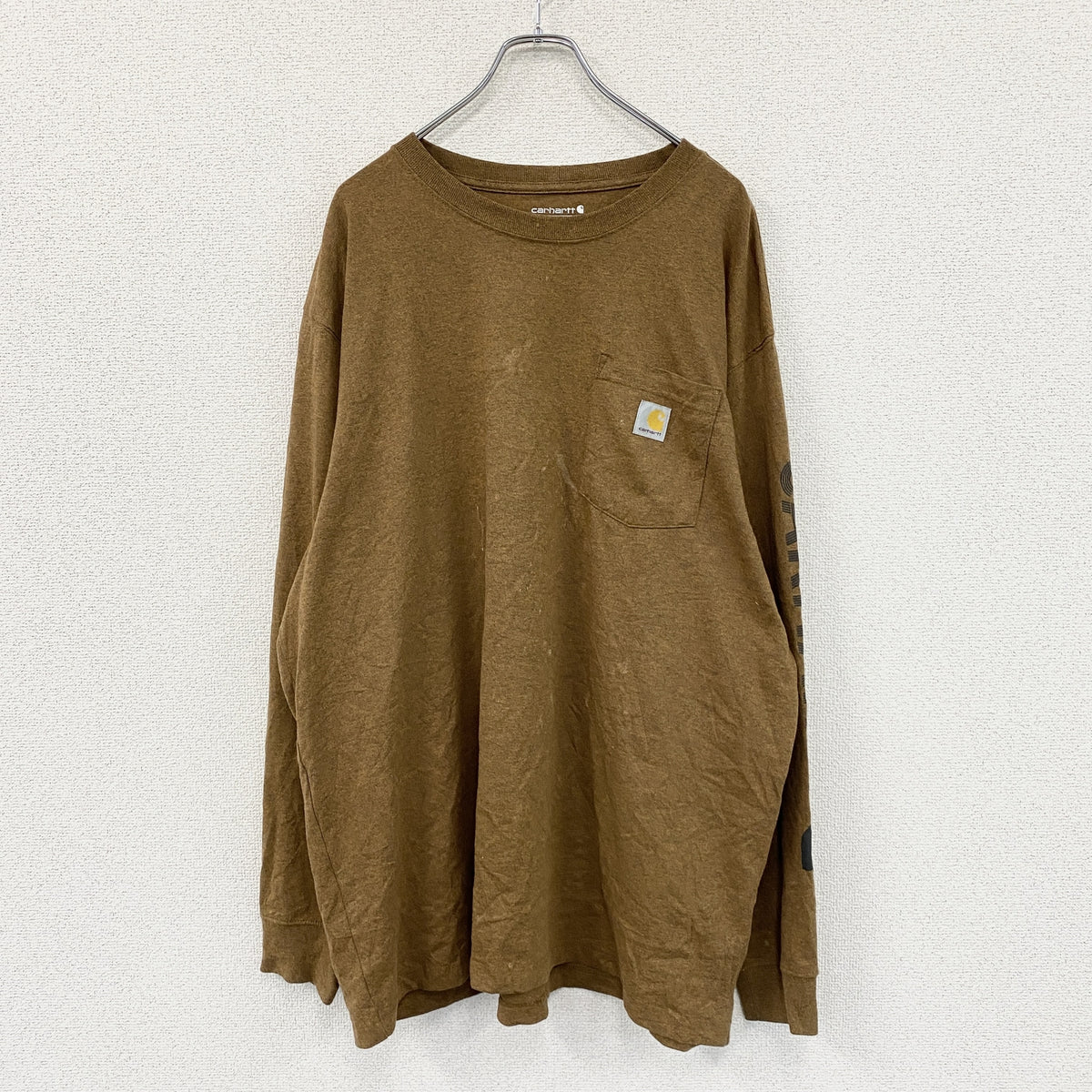 carhatt　カーハート　長袖Tシャツ/ロンT　茶色　ブラウン　XLサイズ　古着