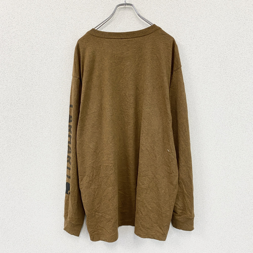 carhatt　カーハート　長袖Tシャツ/ロンT　茶色　ブラウン　XLサイズ　古着