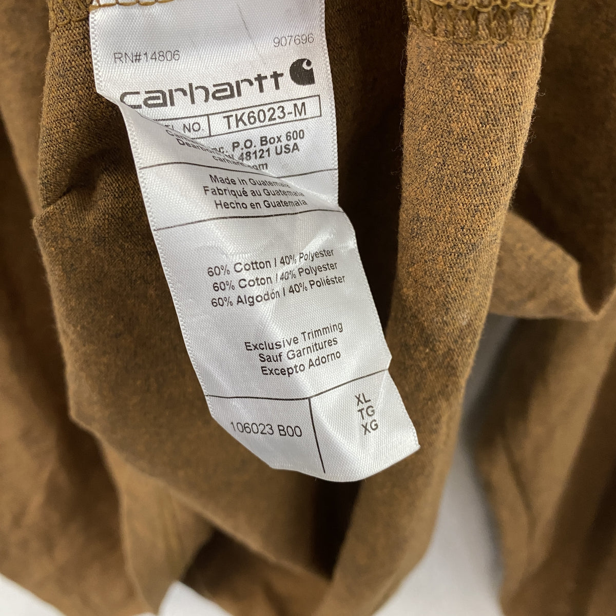 carhatt　カーハート　長袖Tシャツ/ロンT　茶色　ブラウン　XLサイズ　古着