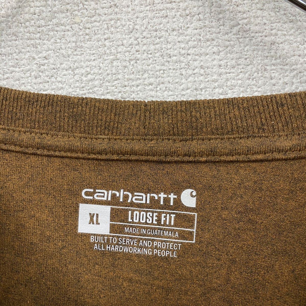 carhatt　カーハート　長袖Tシャツ/ロンT　茶色　ブラウン　XLサイズ　古着