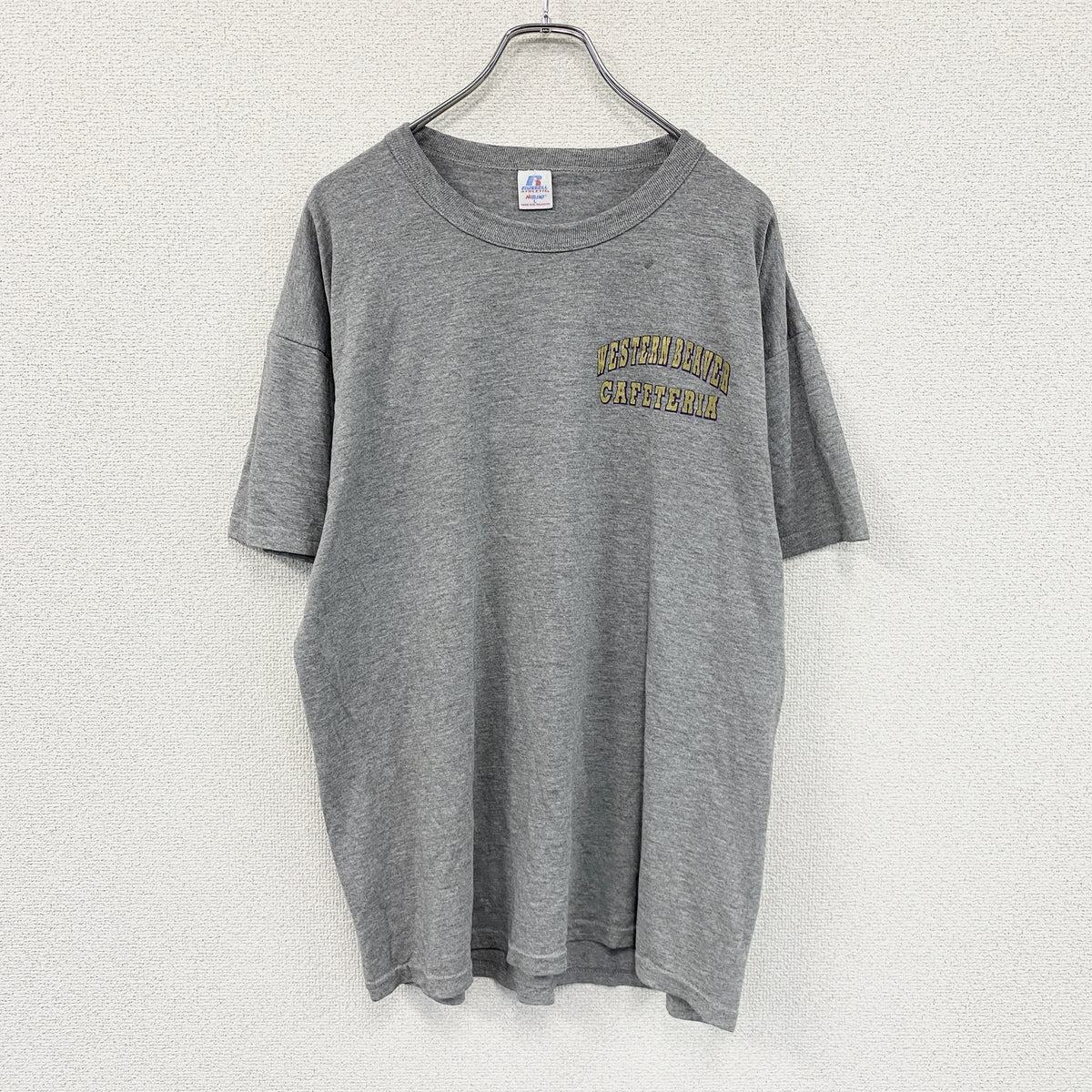 RUSSELL ATHLETIC　ラッセルアスレチック　半袖プリントTシャツ　グレー　Lサイズ　古着