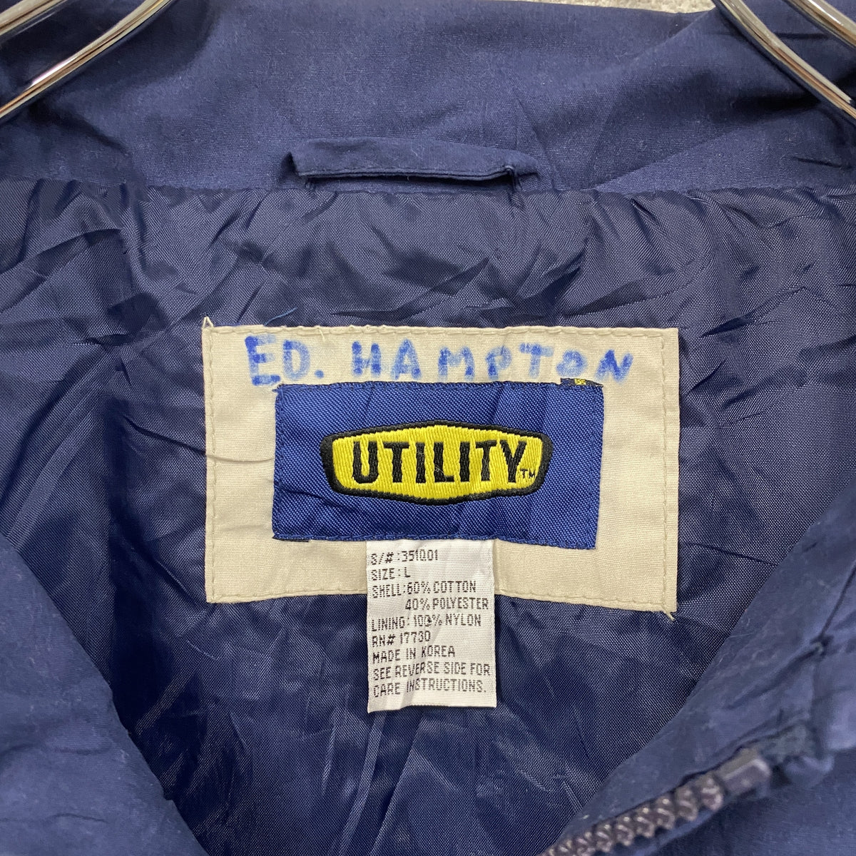 UTILITY　ワークジャケット　紺　ネイビー　Lサイズ　古着