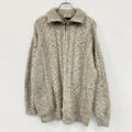 Carraig Donn　キャレイグドン　ハーフジップニットセーター　ベージュ　XLサイズ メンズ ウール 古着