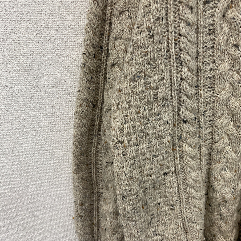 Carraig Donn　キャレイグドン　ハーフジップニットセーター　ベージュ　XLサイズ メンズ ウール 古着