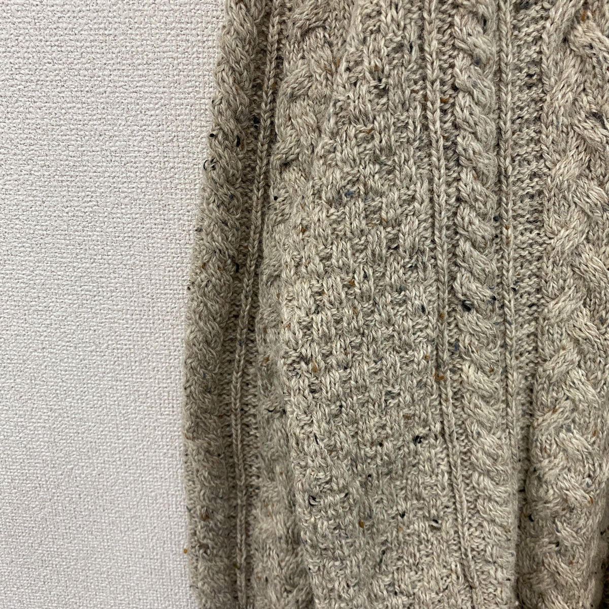 Carraig Donn　キャレイグドン　ハーフジップニットセーター　ベージュ　XLサイズ メンズ ウール 古着