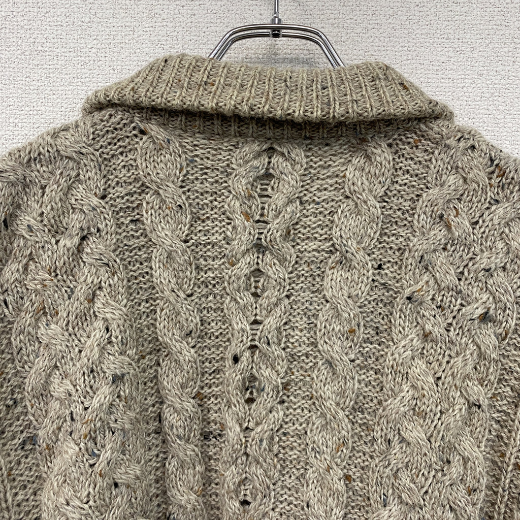 Carraig Donn　キャレイグドン　ハーフジップニットセーター　ベージュ　XLサイズ メンズ ウール 古着