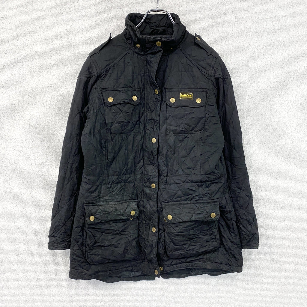 Barbour　バブアー　キルティングジャケット　黒　ブラック　8サイズ　古着
