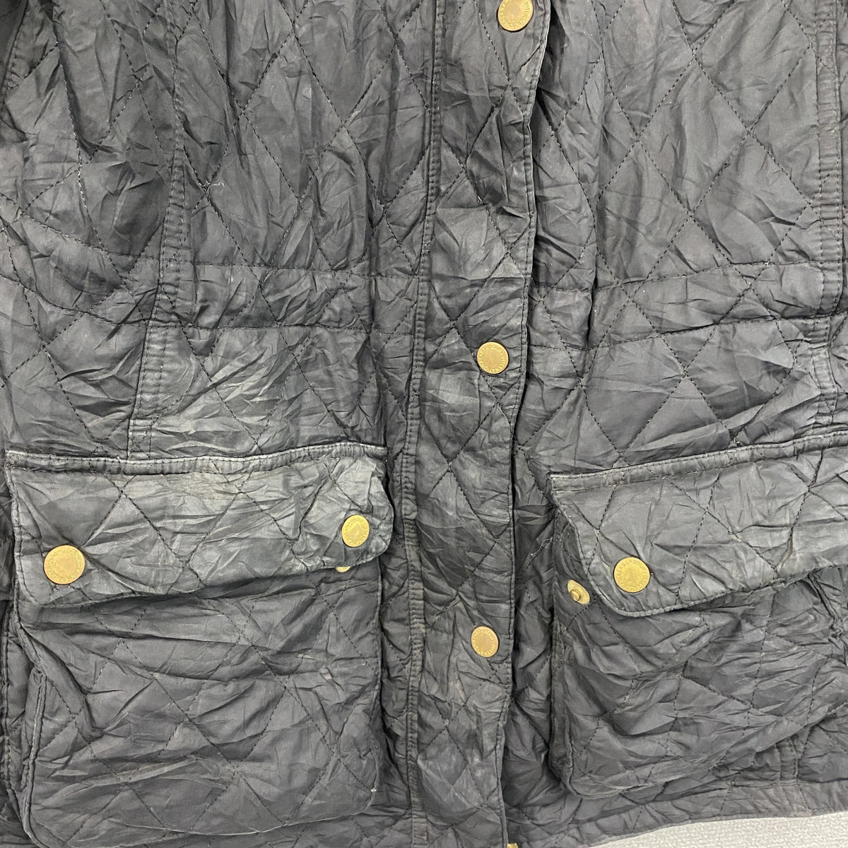 Barbour　バブアー　キルティングジャケット　黒　ブラック　8サイズ　古着