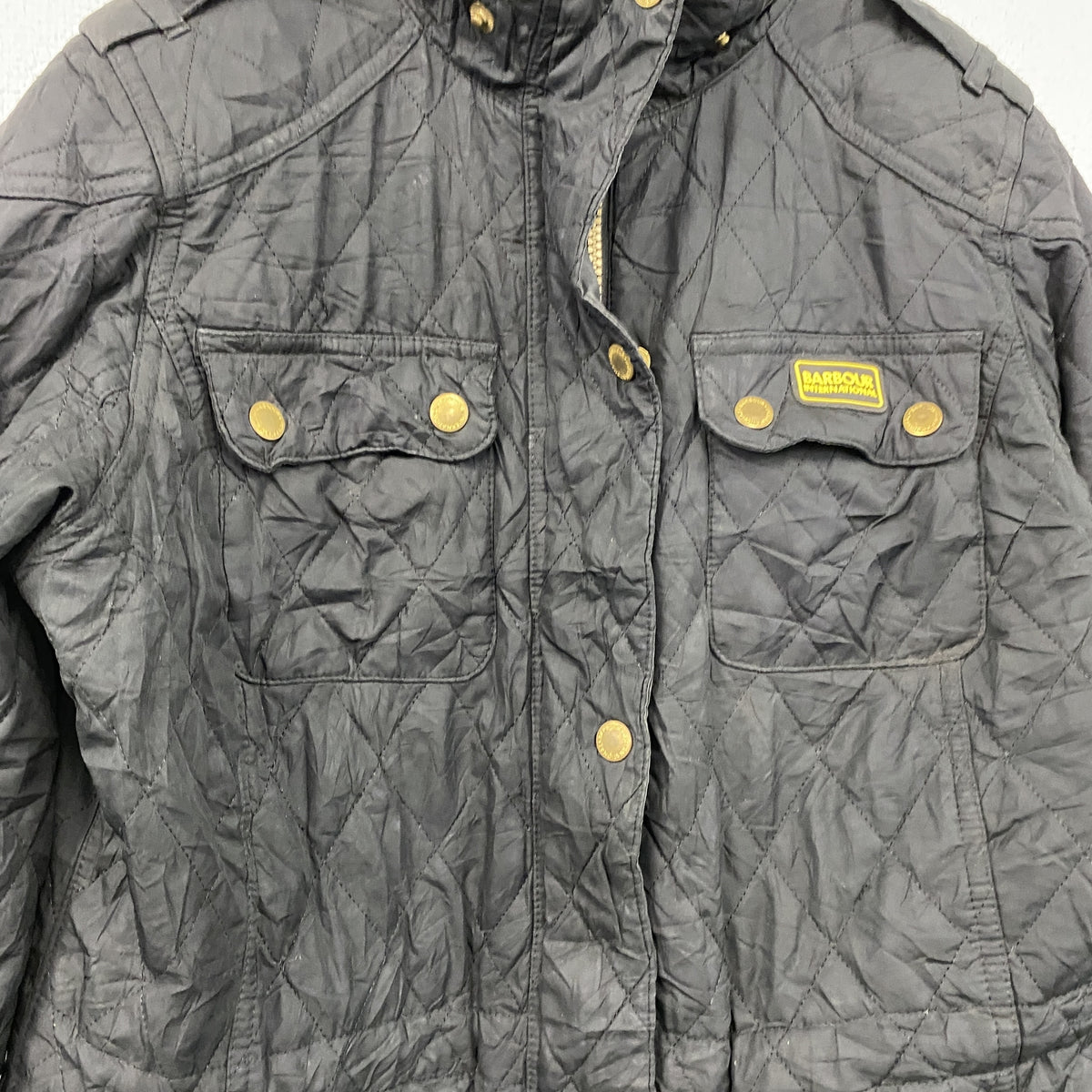 Barbour　バブアー　キルティングジャケット　黒　ブラック　8サイズ　古着