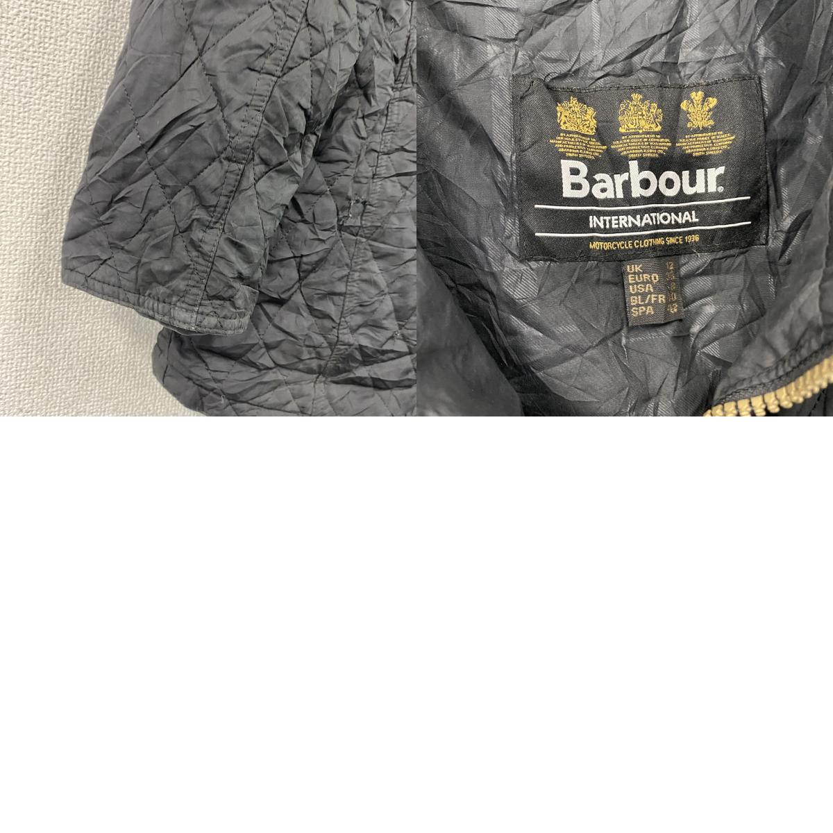 Barbour　バブアー　キルティングジャケット　黒　ブラック　8サイズ　古着
