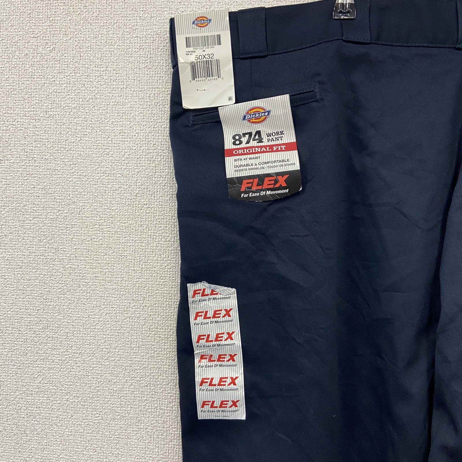 Dickies　ディッキーズ　ワークパンツ　チノパンツ　ジップフライ　未使用　黒　ブラック　W50サイズ　古着