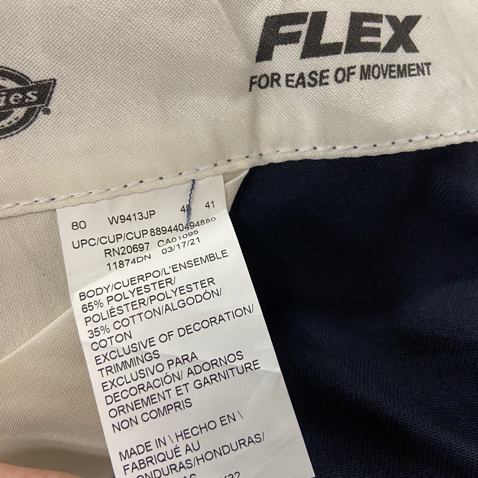 Dickies　ディッキーズ　ワークパンツ　チノパンツ　ジップフライ　未使用　黒　ブラック　W50サイズ　古着