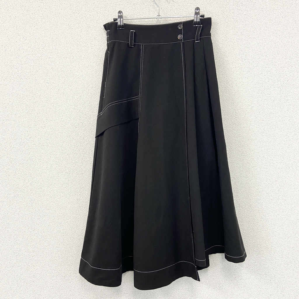 179WG NICOLE CLUB　179ダブリュウジイニコルクラブ　Aライン切り替えスカート　黒　ブラック　古着