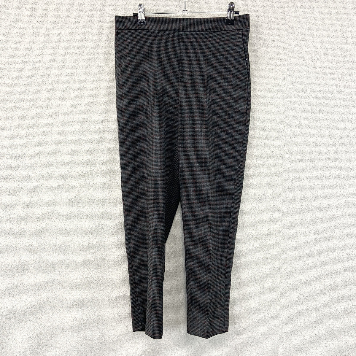 クロップドパンツ/サブリナパンツ　チェック柄　総柄　古着