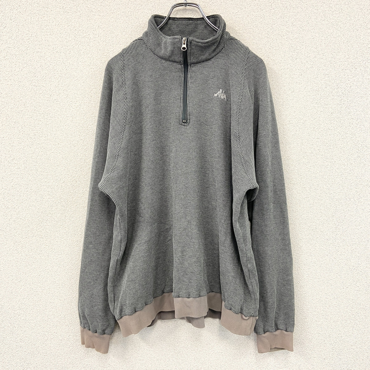 Kappa　カッパ　ハーフジップトレーナー　灰色　グレー　古着