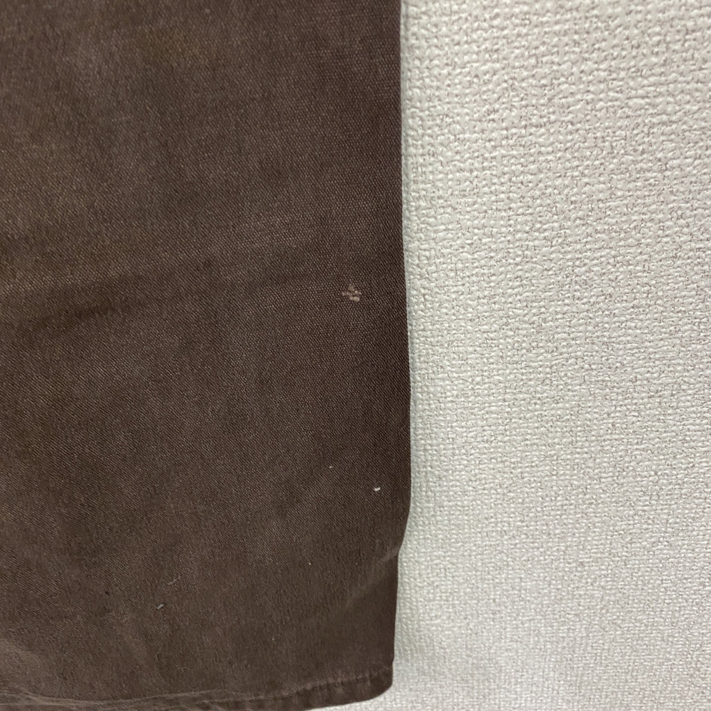 ノーブランド　ダブルニーペインターパンツ　ダックパンツ　ジップフライ　ブラウン　古着