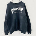 00's　THRASHER　スラッシャー　スウェット/トレーナー　黒　ブラック　XLサイズ　古着