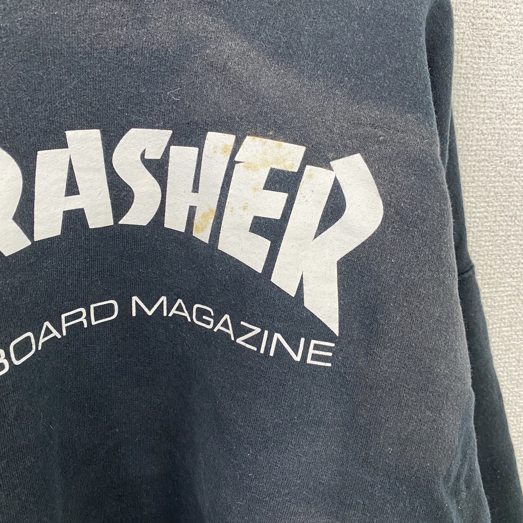 00's　THRASHER　スラッシャー　スウェット/トレーナー　黒　ブラック　XLサイズ　古着