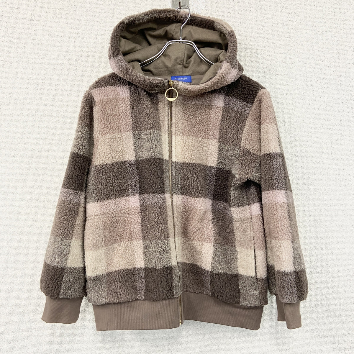 BLUE LABEL　ブルーレーベル　フルジップフリースパーカー/フーディー　マルチカラー　38サイズ フード付き メンズ ポリエステル 古着