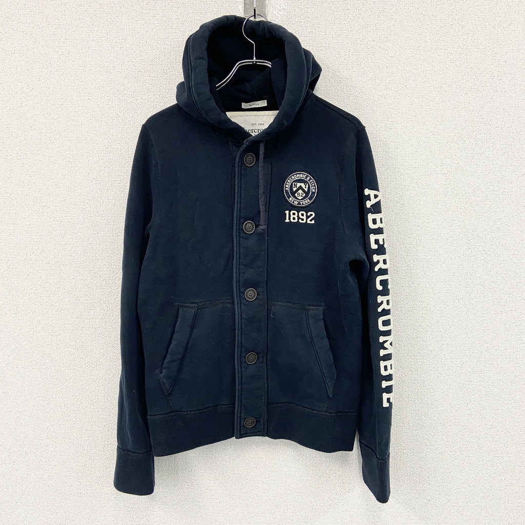 Abercrombie＆Fitch　アバクロンビー＆フィッチ　フルジップスウェットパーカー/フーディー　紺　ネイビー　Mサイズ　古着