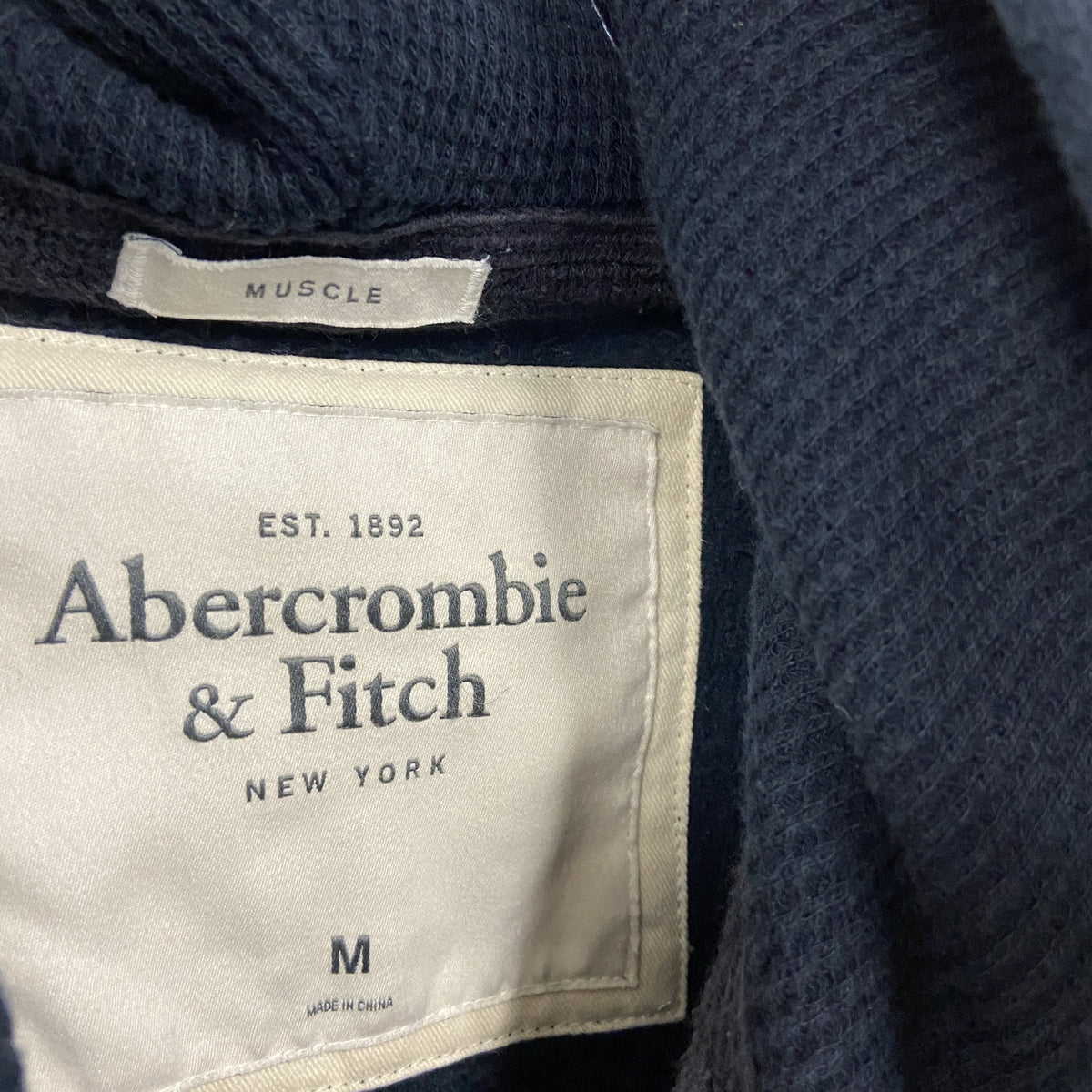 Abercrombie＆Fitch　アバクロンビー＆フィッチ　フルジップスウェットパーカー/フーディー　紺　ネイビー　Mサイズ　古着