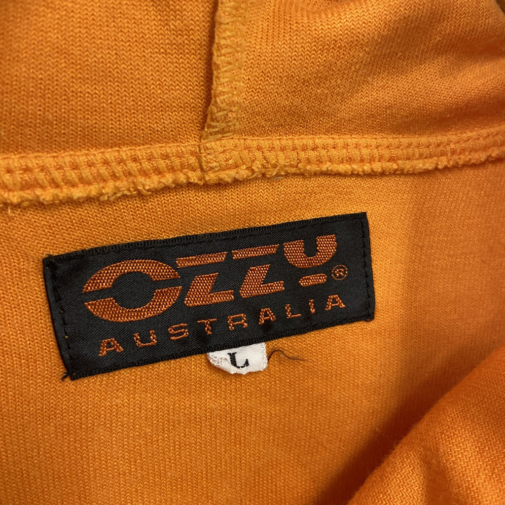 OZZY　フルジップパイルパーカー/フーディー　オレンジ　Lサイズ　古着