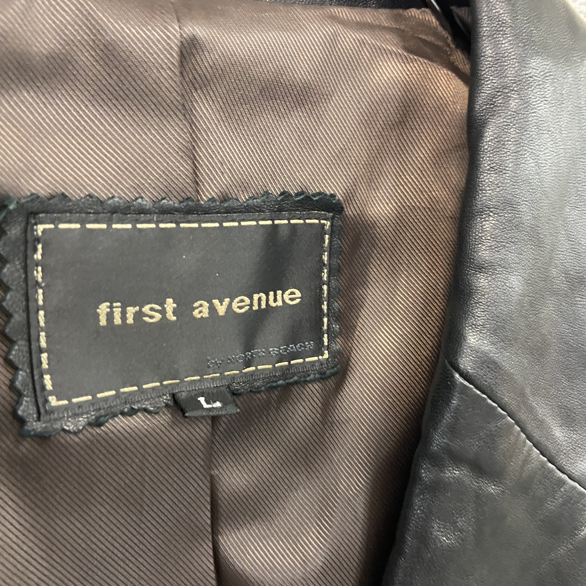 first avenue　ファーストアベニュー　ラムレザージャケット/革ジャン　テーラードジャケット　黒　ブラック　Lサイズ　古着