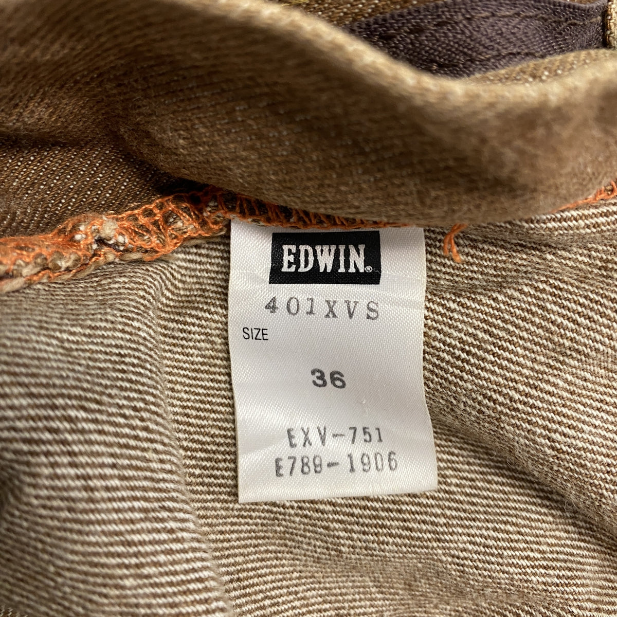 EDWIN　エドウィン　デニムパンツ/ジーンズ　ジップフライ　茶色　ブラウン　36サイズ　古着
