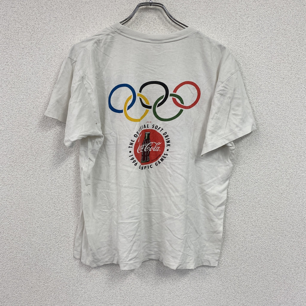 Coca Cola　コカ・コーラ　オリンピック　半袖プリントTシャツ　シングルステッチ　ヴィンテージ　白　ホワイト　古着