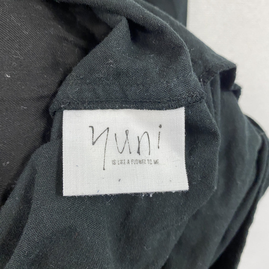 Yuni　ユニ　長袖シャツワンピース　黒　ブラック　Fサイズ　古着