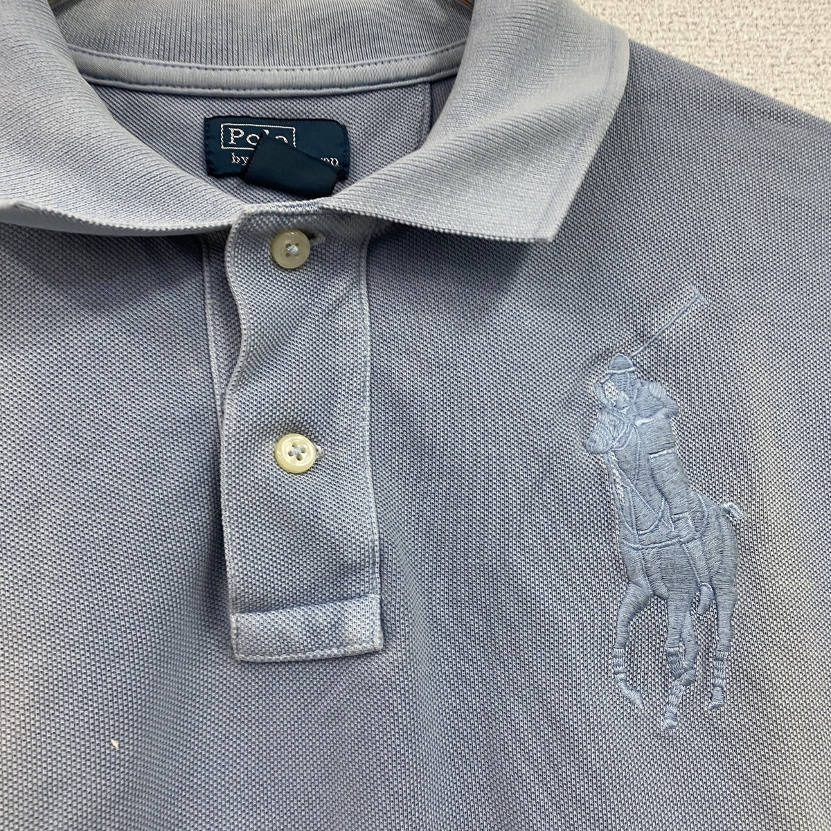 Polo by Ralph Laure　ラルフローレン　半袖ポロシャツ　水色　ライトブルー　XLサイズ　古着