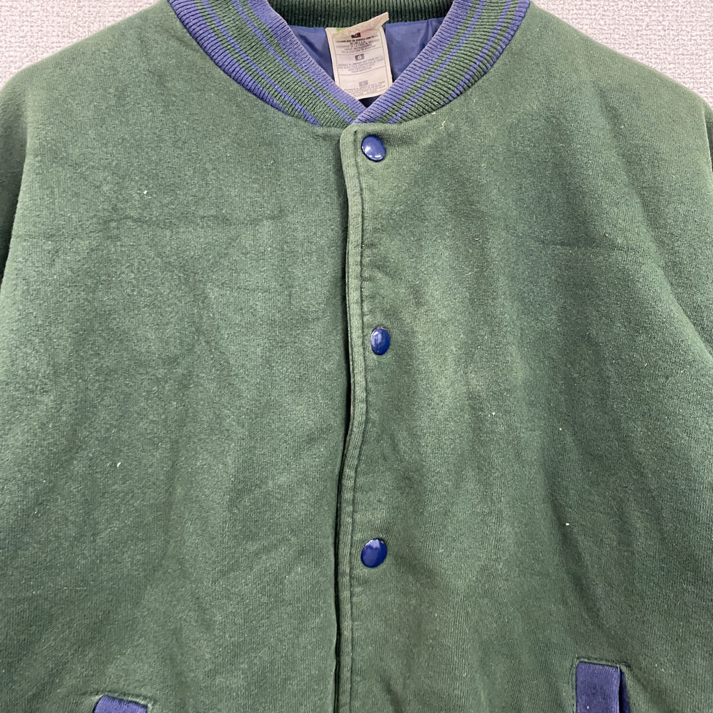 FRUIT OF THE LOOM　スタジャン/スタジアムジャケット　深緑　ディープグリーン　Lサイズ　古着