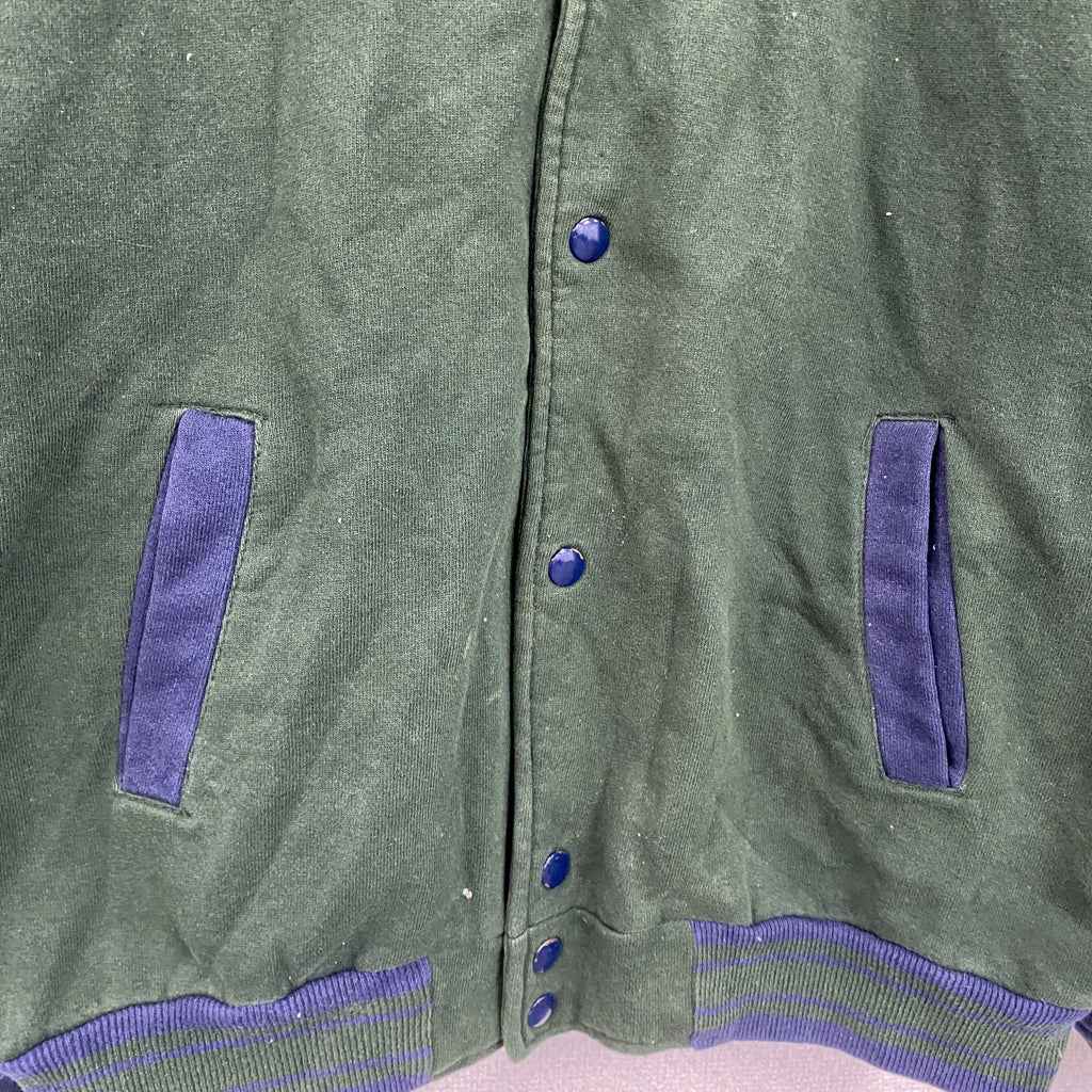 FRUIT OF THE LOOM　スタジャン/スタジアムジャケット　深緑　ディープグリーン　Lサイズ　古着