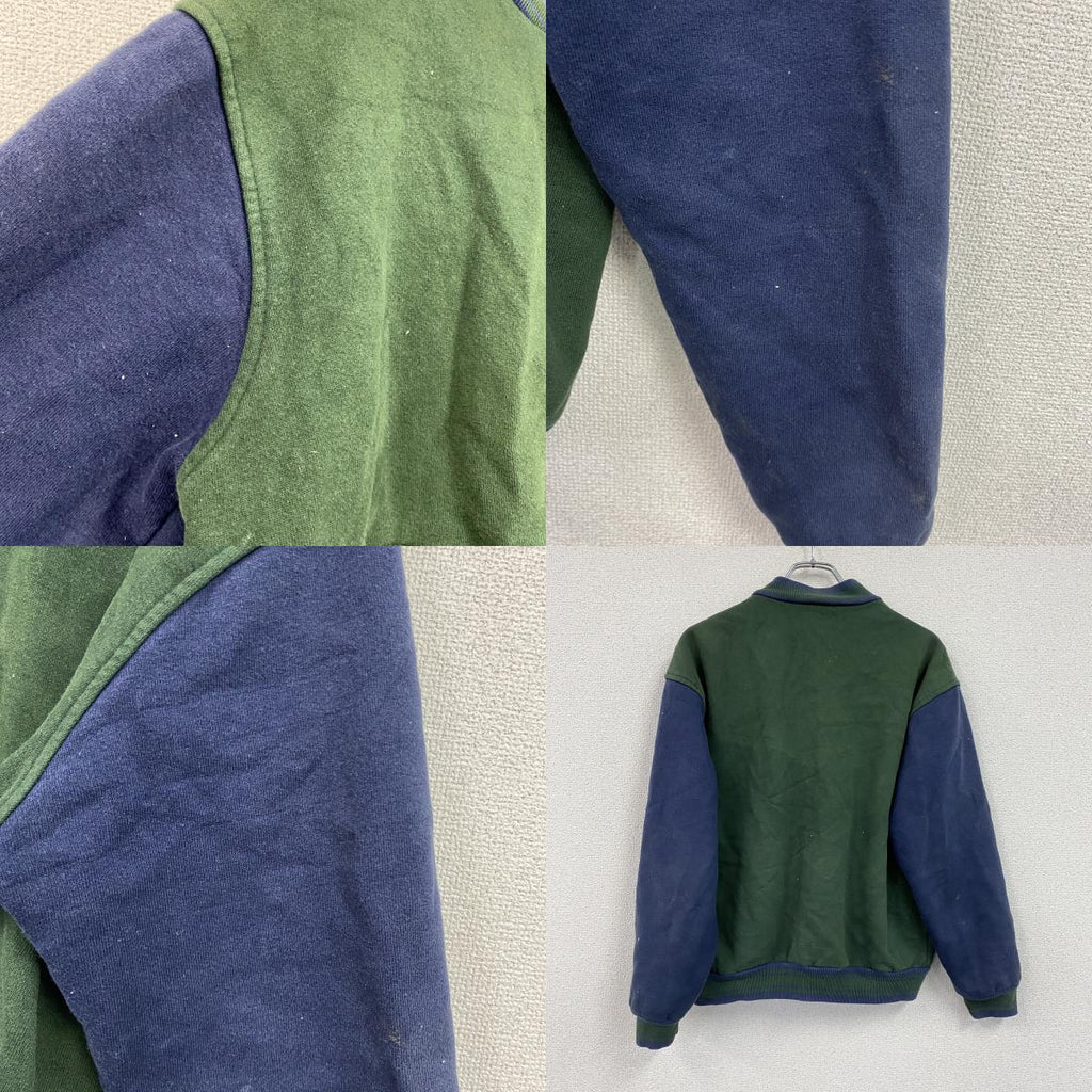 FRUIT OF THE LOOM　スタジャン/スタジアムジャケット　深緑　ディープグリーン　Lサイズ　古着