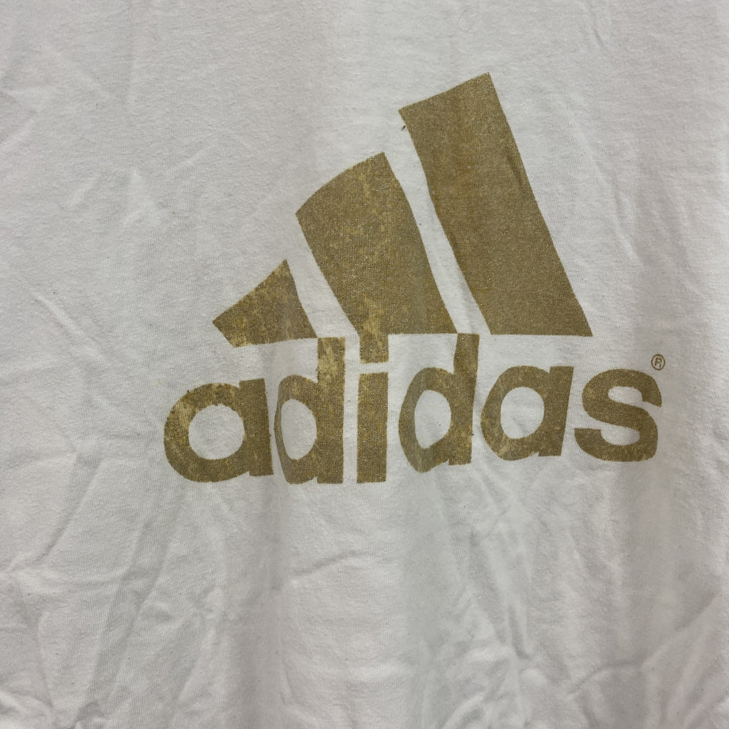 adidasアディダス　半袖プリントTシャツ　白　ホワイト　XOサイズ　古着