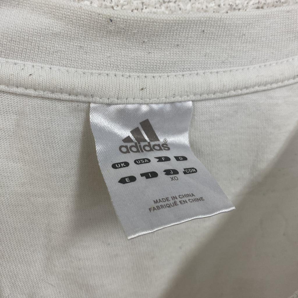adidasアディダス　半袖プリントTシャツ　白　ホワイト　XOサイズ　古着