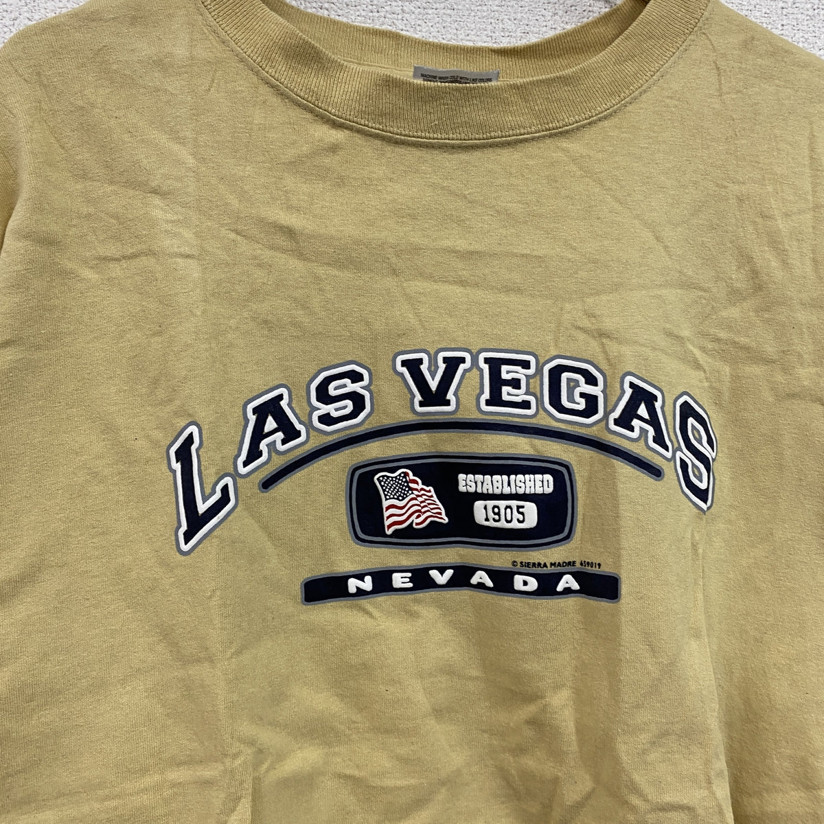 adidasアディダス　半袖プリントTシャツ　黄色　イエロー　Mサイズ　古着