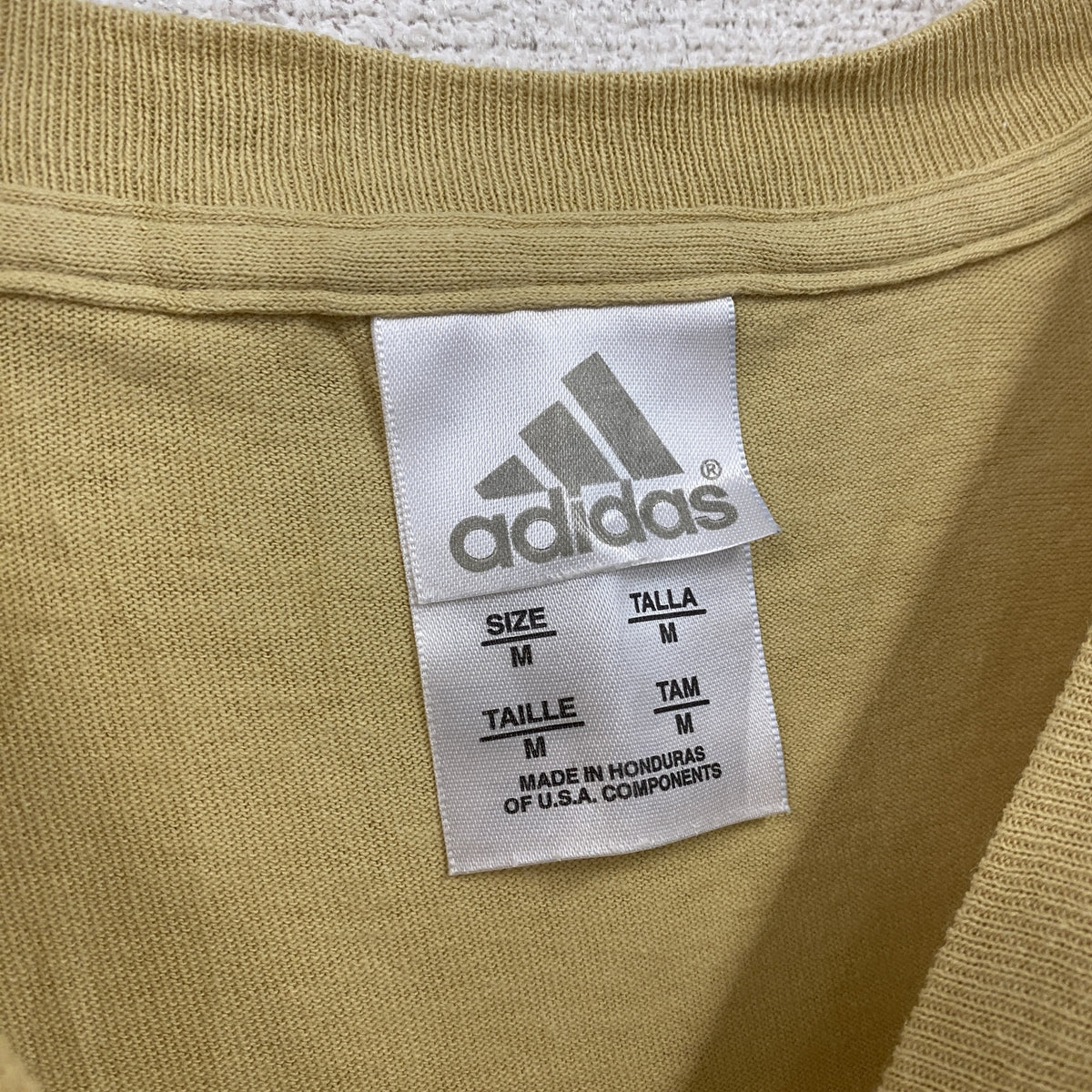 adidasアディダス　半袖プリントTシャツ　黄色　イエロー　Mサイズ　古着