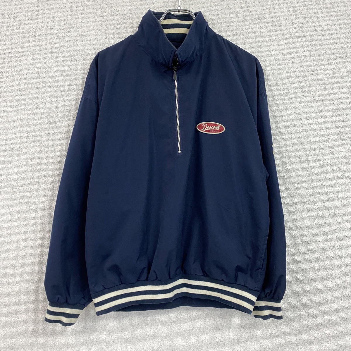 DESCENTE　デサント　ハーフジップスウェット/トレーナー　紺　ネイビー　Mサイズ　古着
