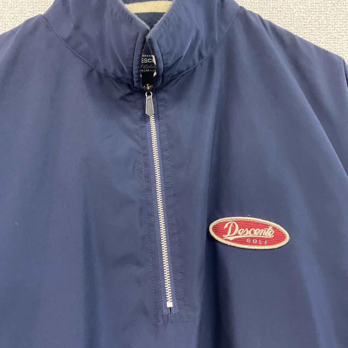 DESCENTE　デサント　ハーフジップスウェット/トレーナー　紺　ネイビー　Mサイズ　古着