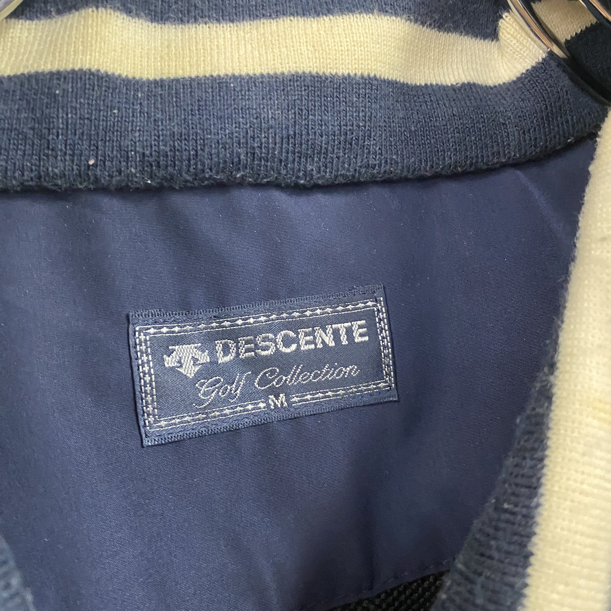 DESCENTE　デサント　ハーフジップスウェット/トレーナー　紺　ネイビー　Mサイズ　古着