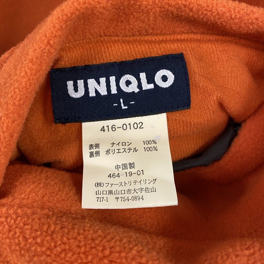 UNIQLO　ユニクロ　フリースベスト　オレンジ　カーキ　Lサイズ　古着