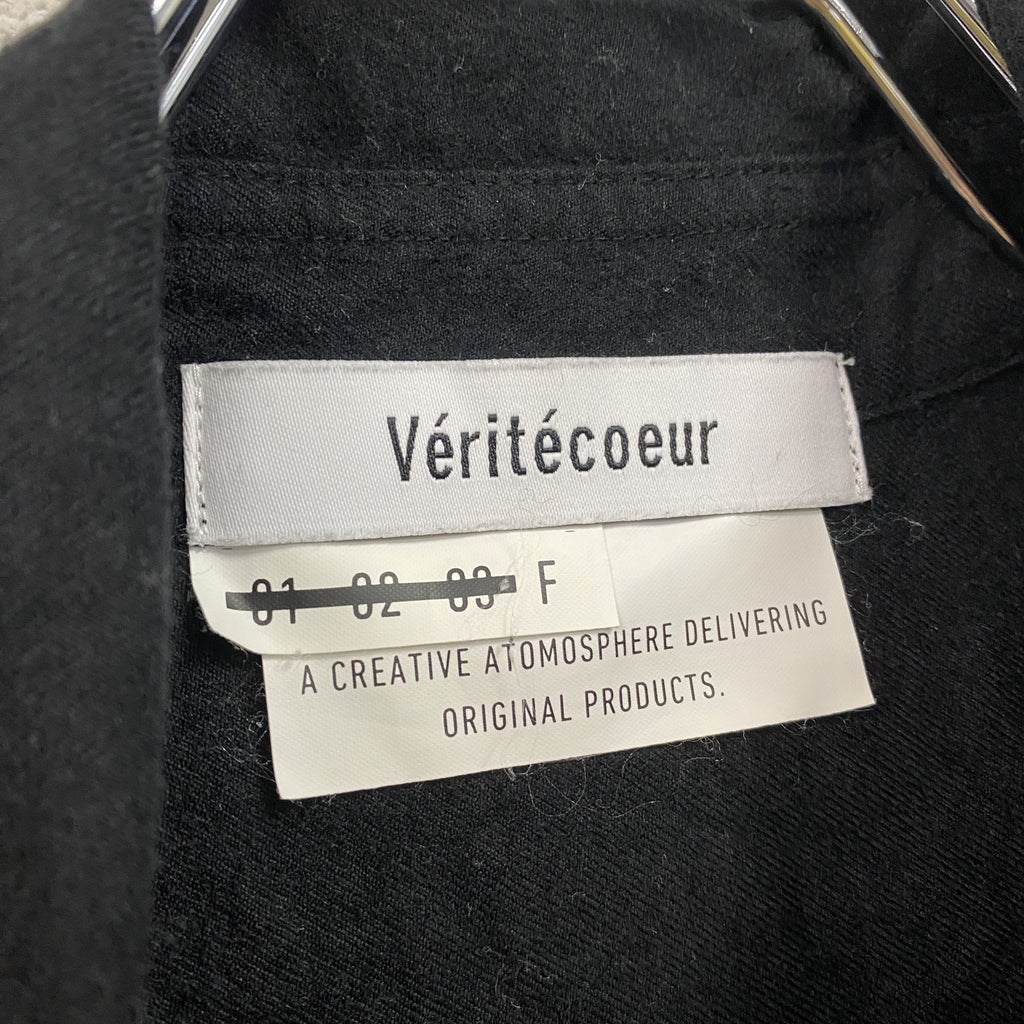 Verotecoeur　ヴェリテクール　半袖シャツワンピース　黒　ブラック　Fサイズ　古着