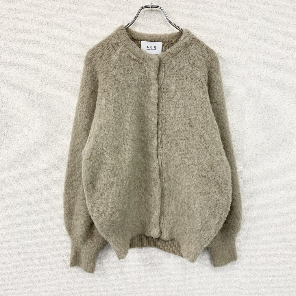 ADAM ET ROPE　アダムエロぺ　ニットカーディガン　ベージュ　Fサイズ　古着
